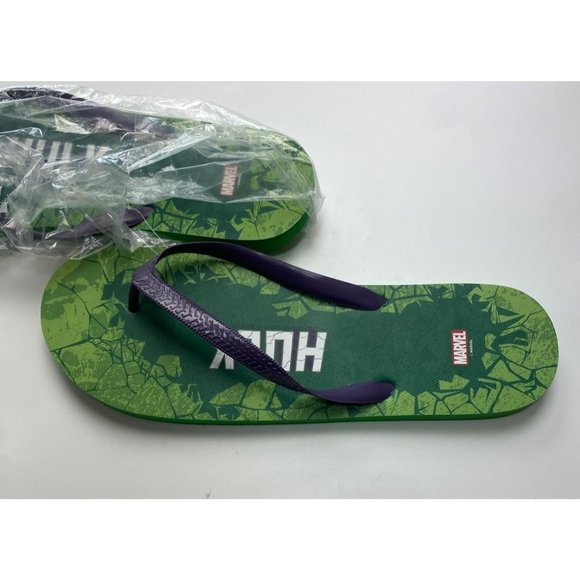 Hulk Flip Flops Size XL Loot Crate Marvel Comics New 12" Long Sandals - Picture 3 of 4